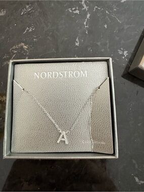 Nordstrom Silver 'A' Initial Pendant Necklace